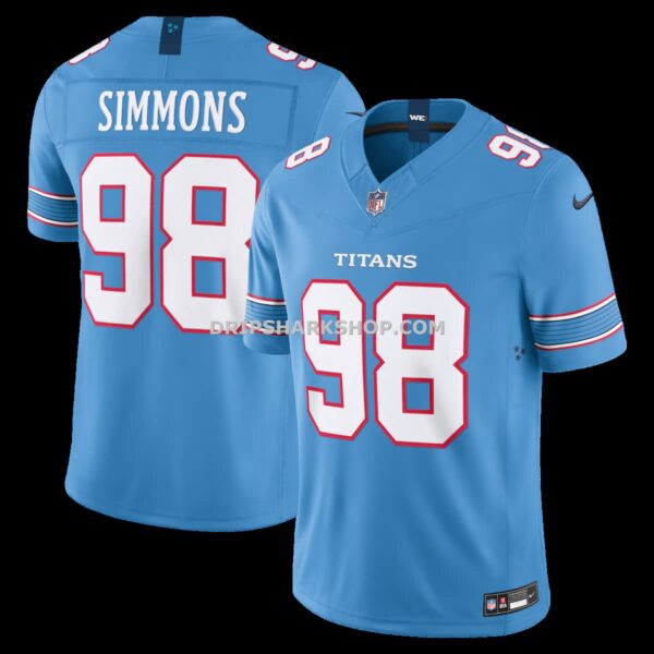 Mens Nike Jeffery Simmons Light Blue Tennessee Titans Vapor Fuse Sewn Down Limited Jersey