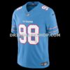 Mens Nike Jeffery Simmons Light Blue Tennessee Titans Vapor Fuse Sewn Down Limited Jersey
