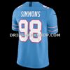 Mens Nike Jeffery Simmons Light Blue Tennessee Titans Vapor Fuse Sewn Down Limited Jersey