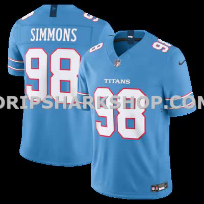 Mens Nike Jeffery Simmons Light Blue Tennessee Titans Vapor Fuse Sewn Down Limited Jersey