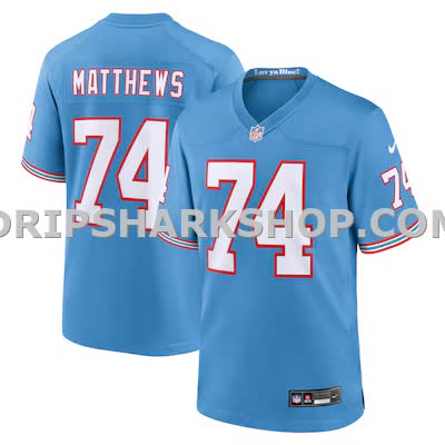 Mens Nike Bruce Matthews Light Blue Tennessee Titans Retired Player Alternate Game Jersey