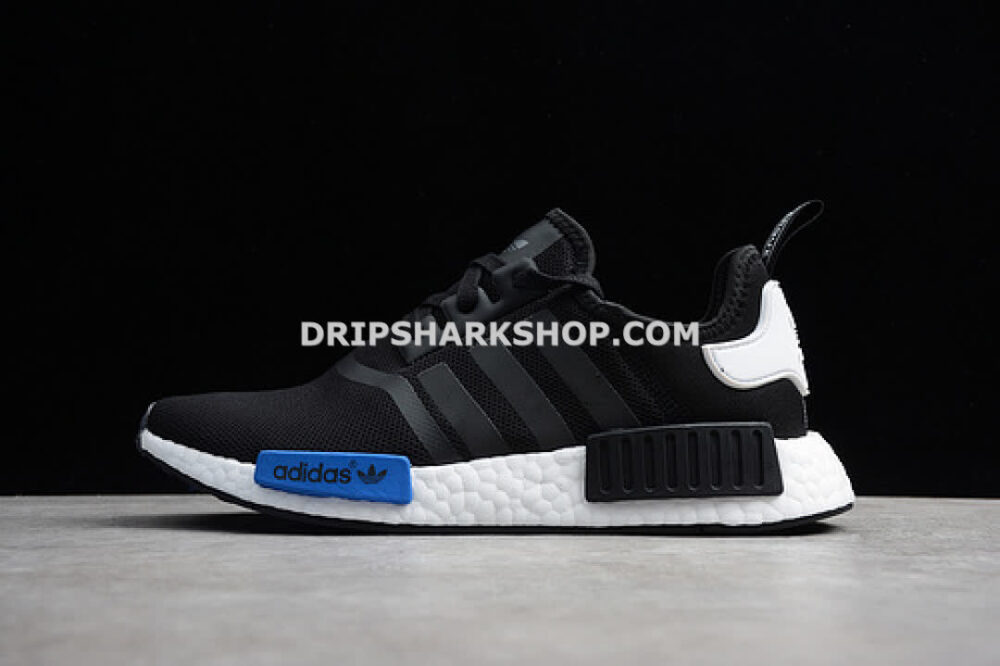 Adidas NMD R1 Shoes Black White Blue