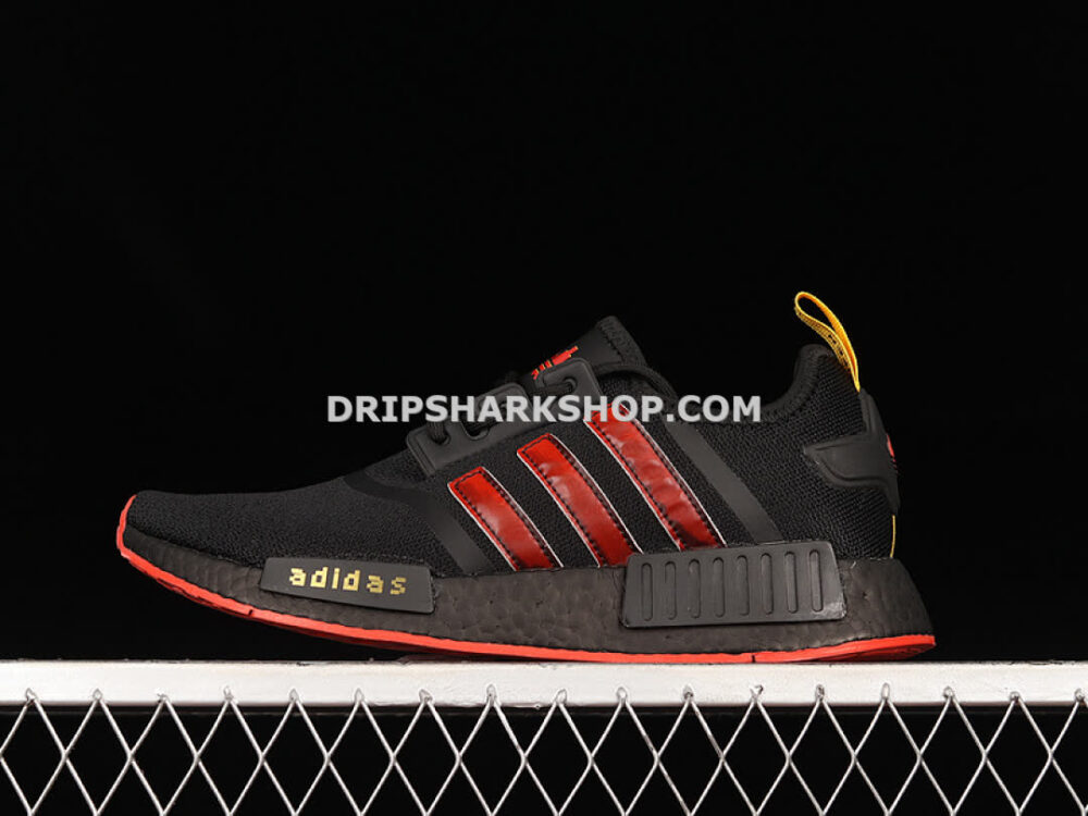 Adidas NMD R1 Boost Shoes Core Black Red Yellow