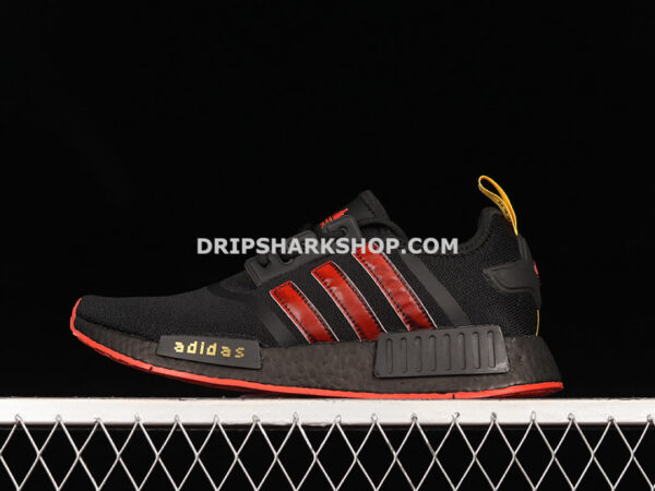 Adidas NMD R1 Boost Shoes Core Black Red Yellow