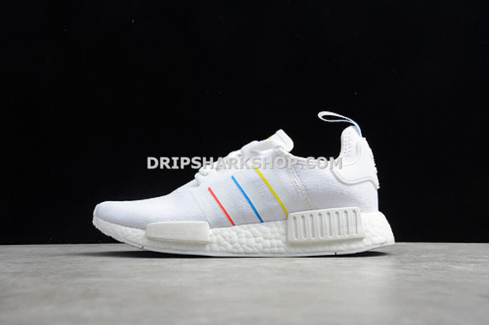 Adidas NMD R1 Shoes White Yellow Blue Red
