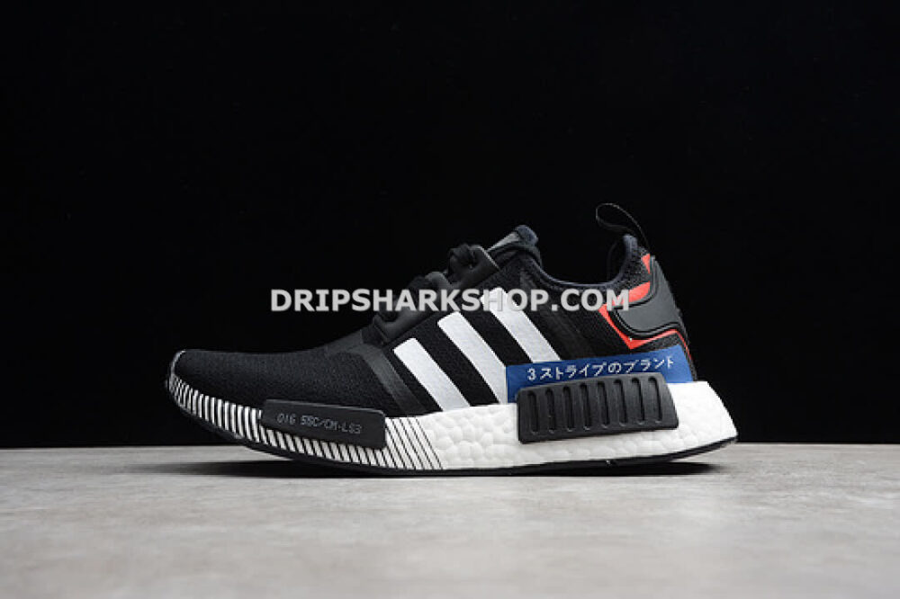 Adidas NMD R1 Shoes Core Black Cloud White Lush Blue