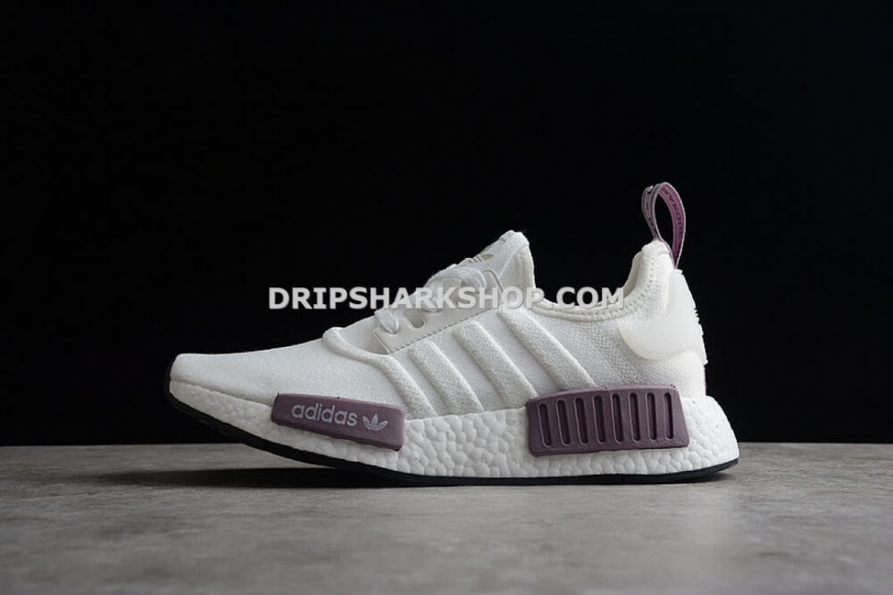 Adidas NMD R1 Boost Shoes Cloud White Cloud White Purple