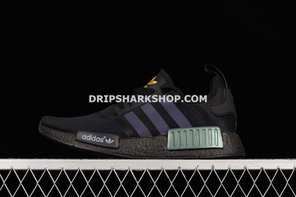 Adidas NMD R1 Shoes Core Black Solar Orange Cloud White