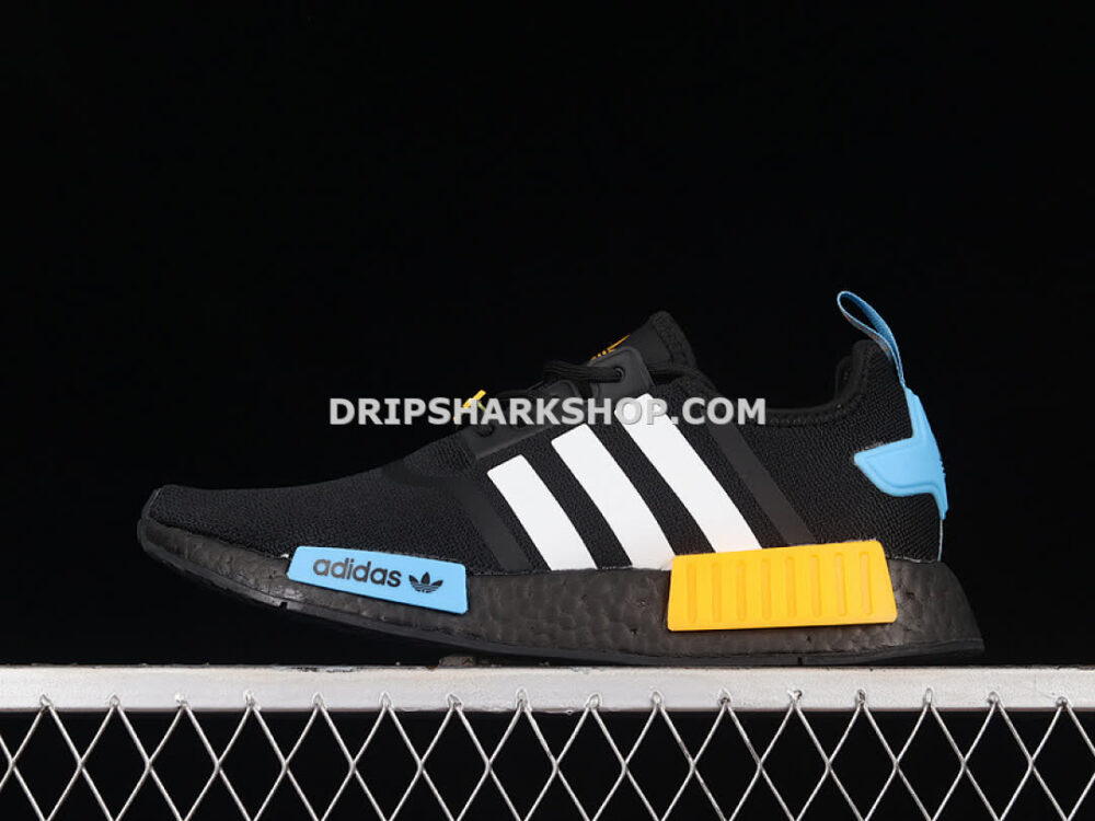 Adidas NMD R1 Shoes Core Black Cloud White Collegiate Gold