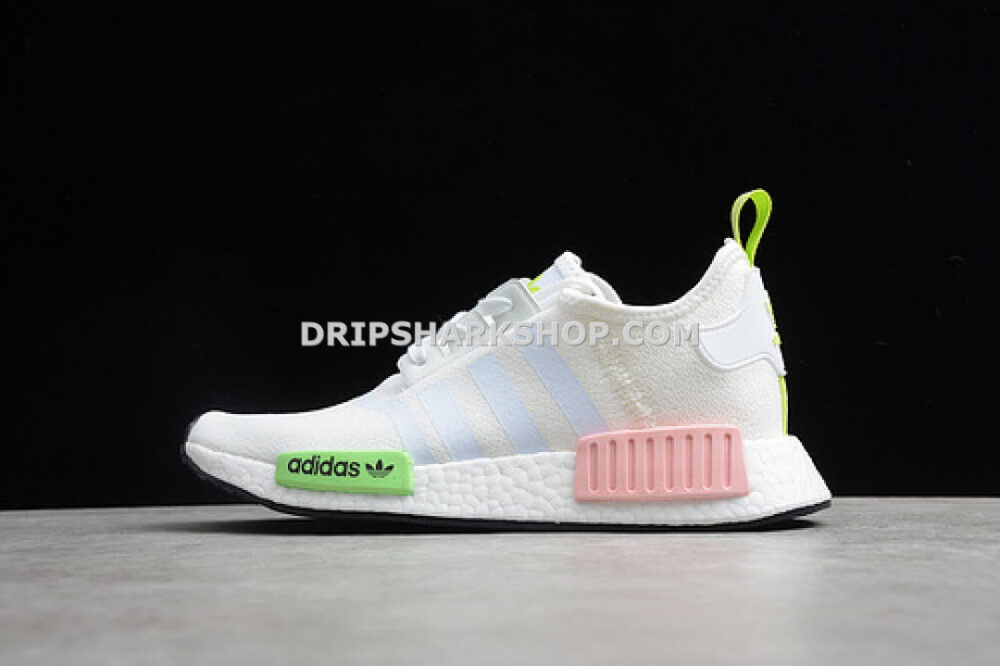 Adidas NMD R1 Shoes Cloud White Green Pink