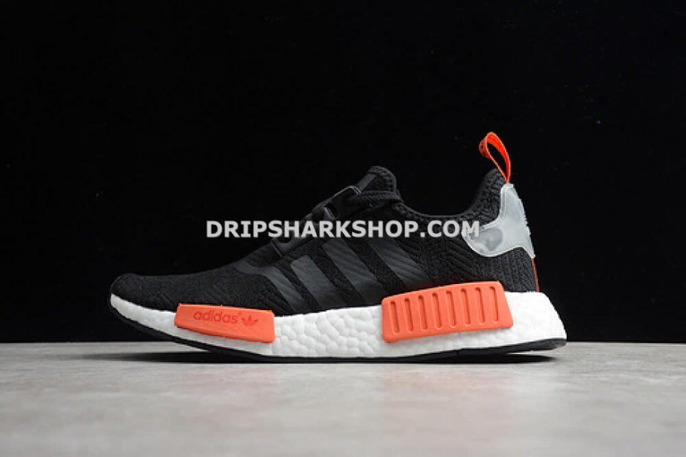 Adidas NMD R1 Core Black Cloud White Orange