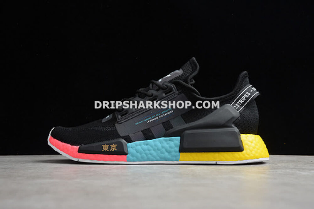 Adidas NMD R1 Boost V2 Tokyo Core Black Blue Yellow Red