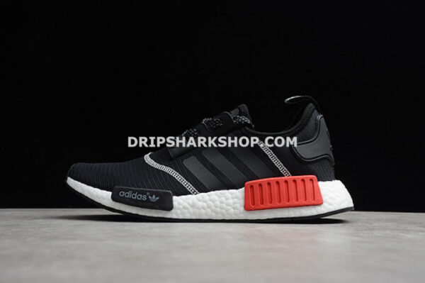 Adidas NMD R1 PK Shoes Core Black Cloud White Red