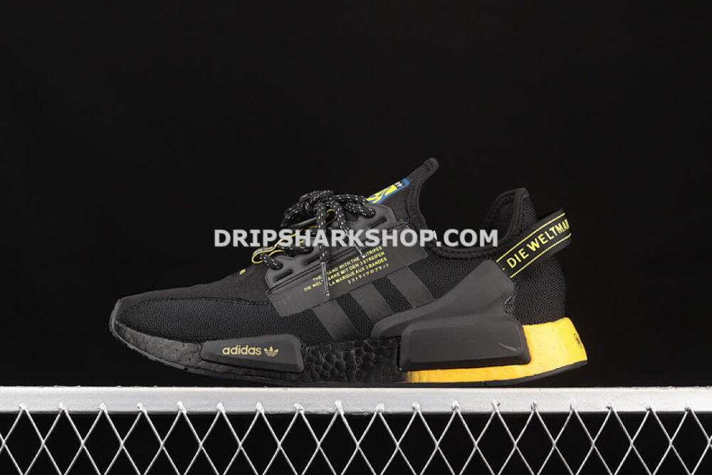 Adidas NMD R1 V2 Shoes Core Black Yellow Gradient Core Black