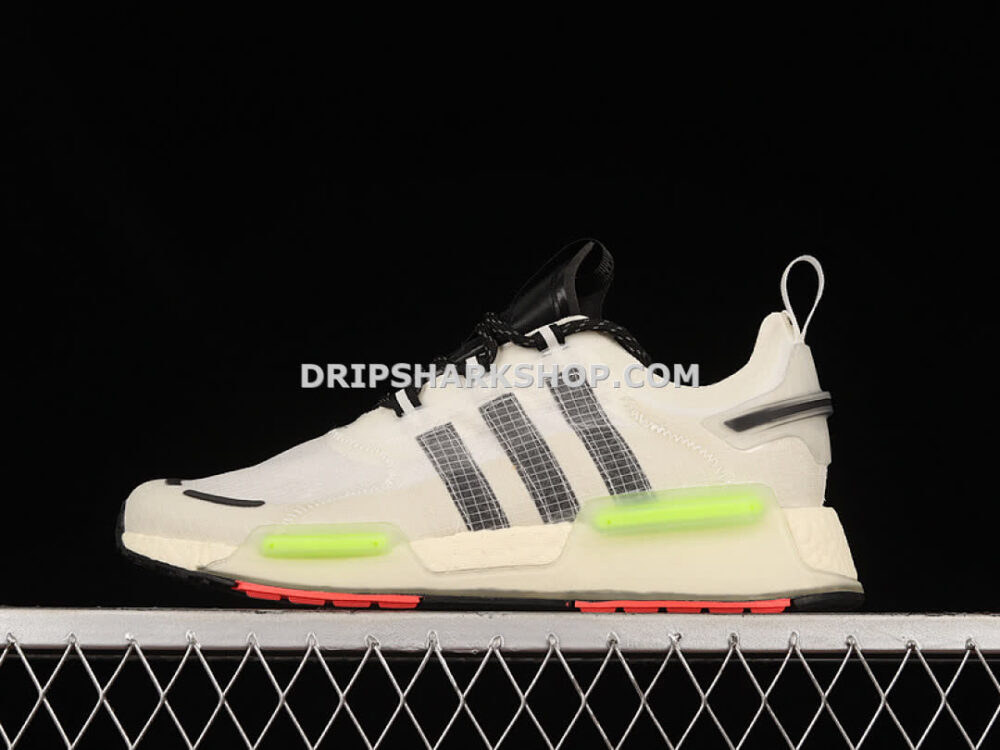 Adidas NMD V3 Boost Shoes Crystal White Core Black Signal Green