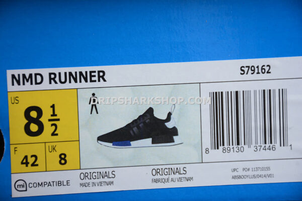 Adidas NMD R1 Shoes Black White Blue