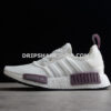 Adidas NMD R1 Boost Shoes Cloud White Cloud White Purple