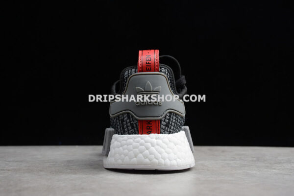 Adidas NMD R1 Glitch Shoes Core Black Grey Red