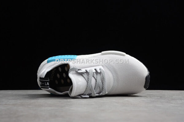 Adidas NMD R1 Shoes Light Grey White Blue