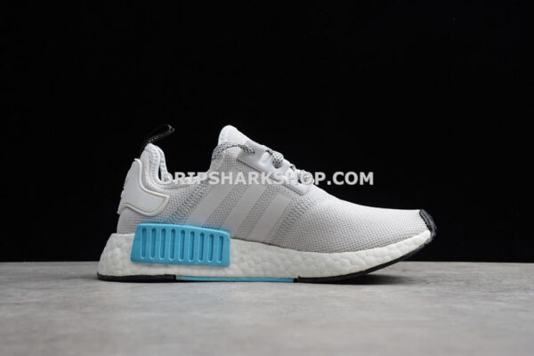 Adidas NMD R1 Shoes Light Grey White Blue