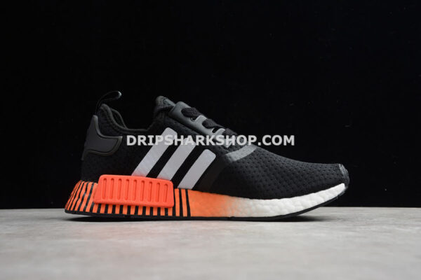 Adidas NMD Ri Shoes Core Black Cloud White Orange - Negro