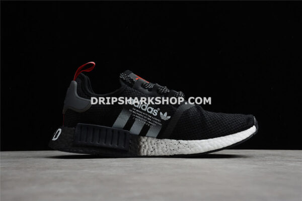 Adidas NMD R1 Shoes Core Black Red Footwear White