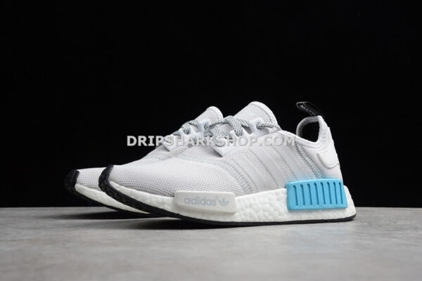Adidas NMD R1 Shoes Light Grey White Blue