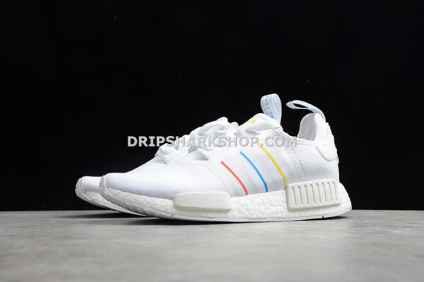 Adidas NMD R1 Shoes White Yellow Blue Red