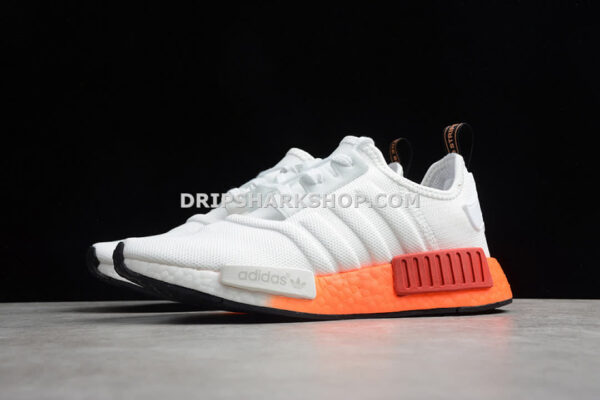 Adidas NMD R1 Shoes Cloud White Core Black Solar Red