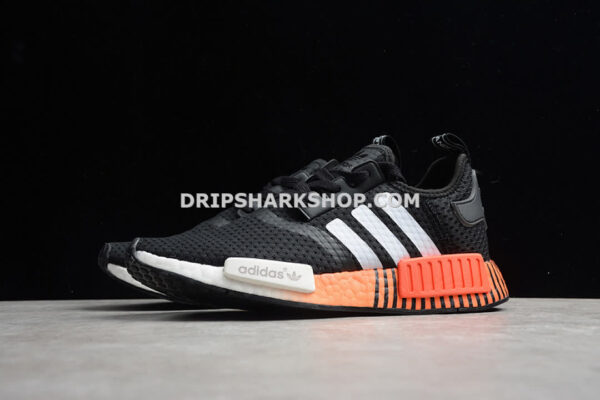 Adidas NMD Ri Shoes Core Black Cloud White Orange - Negro