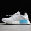 Adidas NMD R1 Shoes Light Grey White Blue