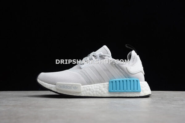 Adidas NMD R1 Shoes Light Grey White Blue