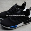 Adidas NMD R1 Shoes Black White Blue
