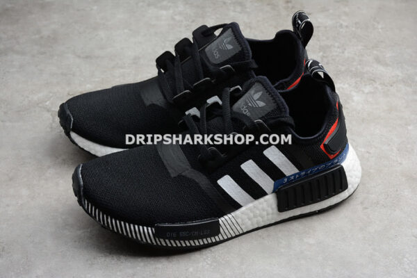 Adidas NMD R1 Shoes Core Black Cloud White Lush Blue