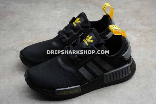 Adidas NMD R1 Shoes Core Black Core Black Yellow