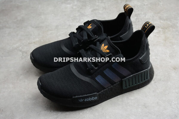 Adidas NMD R1 Shoes Core Black Solar Orange Cloud White