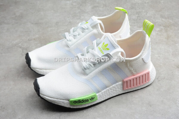Adidas NMD R1 Shoes Cloud White Green Pink