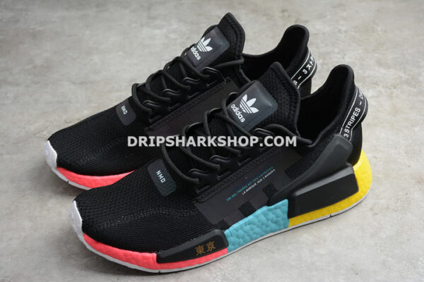 Adidas NMD R1 Boost V2 Tokyo Core Black Blue Yellow Red