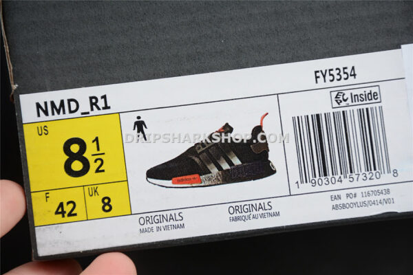 Adidas NMD R1 Shoes Core Black Red Footwear White