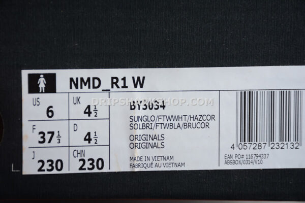 Adidas NMD R1 Shoes Sun Glow Core Black Flat White