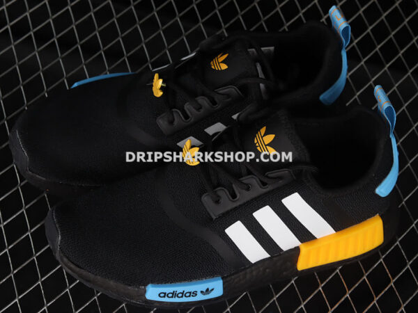 Adidas NMD R1 Shoes Core Black Cloud White Collegiate Gold