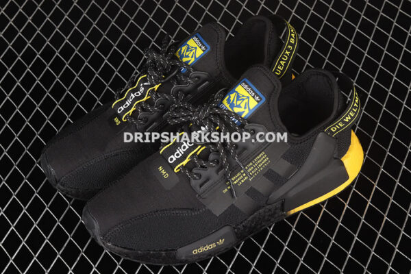 Adidas NMD R1 V2 Shoes Core Black Yellow Gradient Core Black