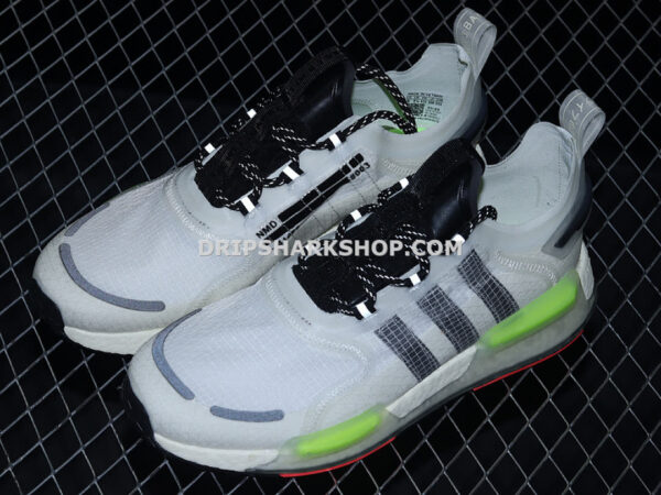 Adidas NMD V3 Boost Shoes Crystal White Core Black Signal Green