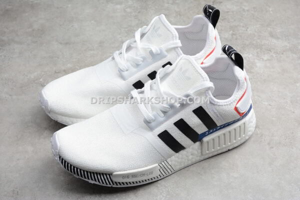 Adidas NMD R1 Shoes Off White Core Black Lush Blue