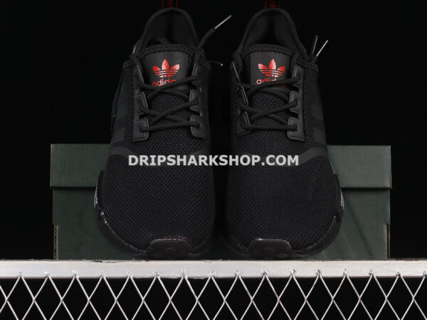 Adidas NMD R1 Boost Shoes Core Black Core Black Scarlet