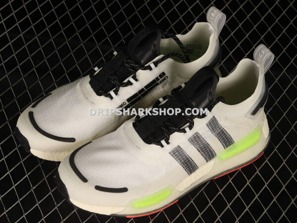 Adidas NMD V3 Boost Shoes Crystal White Core Black Signal Green