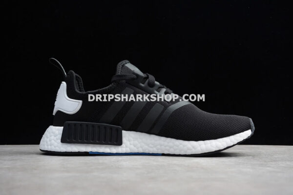 Adidas NMD R1 Shoes Black White Blue