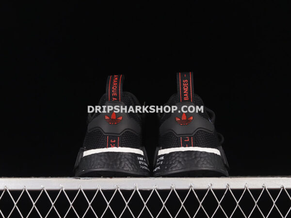 Adidas NMD R1 Boost Shoes Core Black Core Black Scarlet