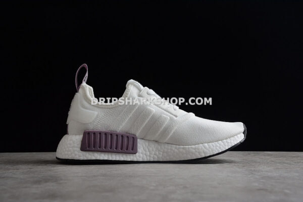 Adidas NMD R1 Boost Shoes Cloud White Cloud White Purple