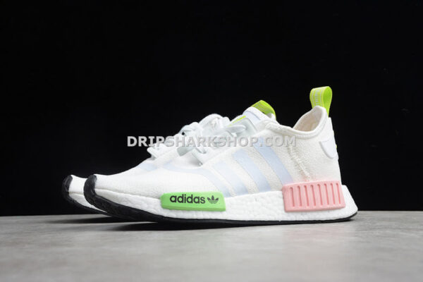 Adidas NMD R1 Shoes Cloud White Green Pink